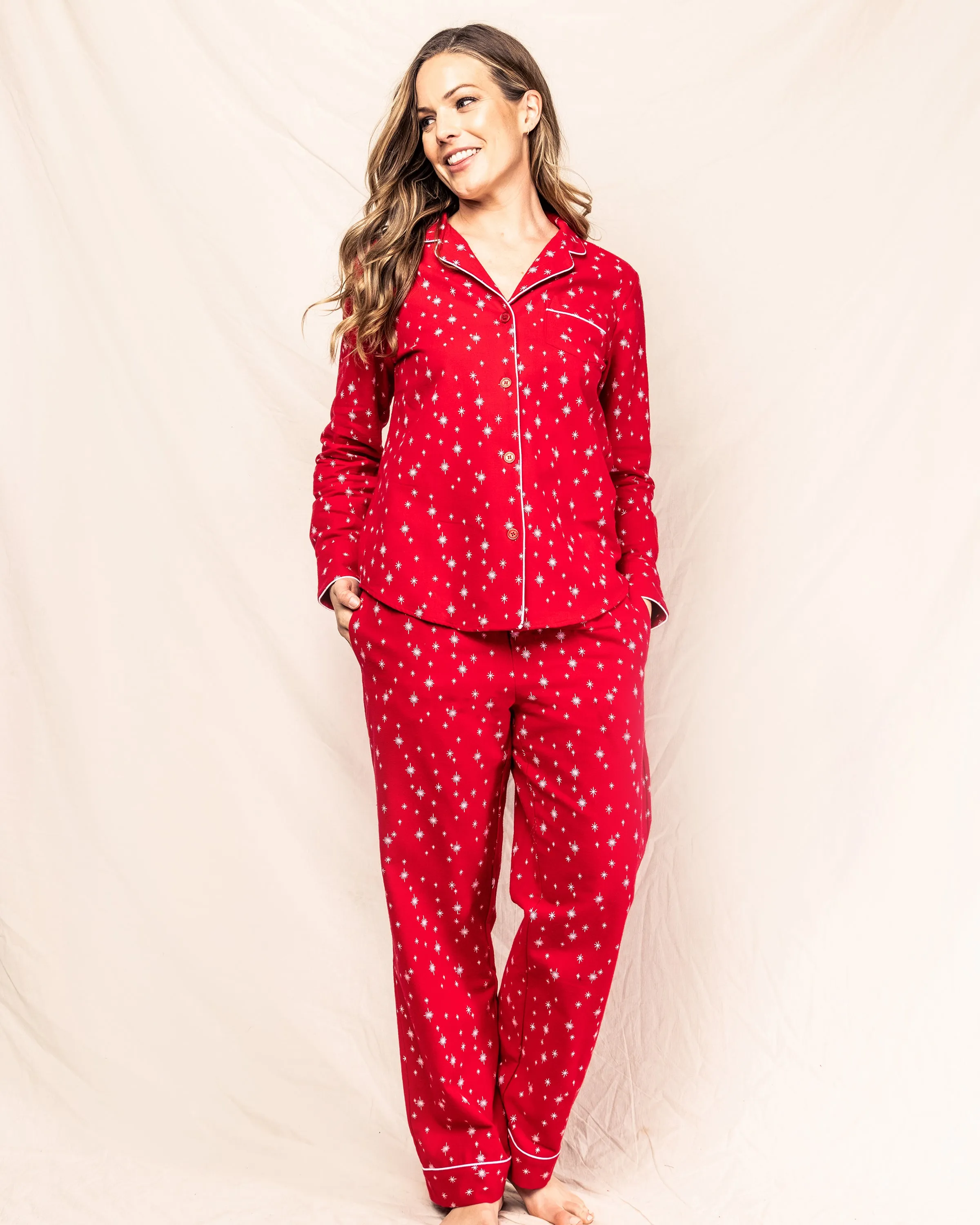 Women's Flannel Pajama Set in Starry Night sold by Petite Plume product image thumbnail 2