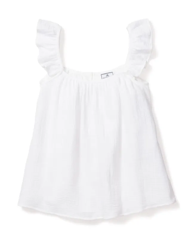 Women's Gauze Celeste Top in White sold by Petite Plume