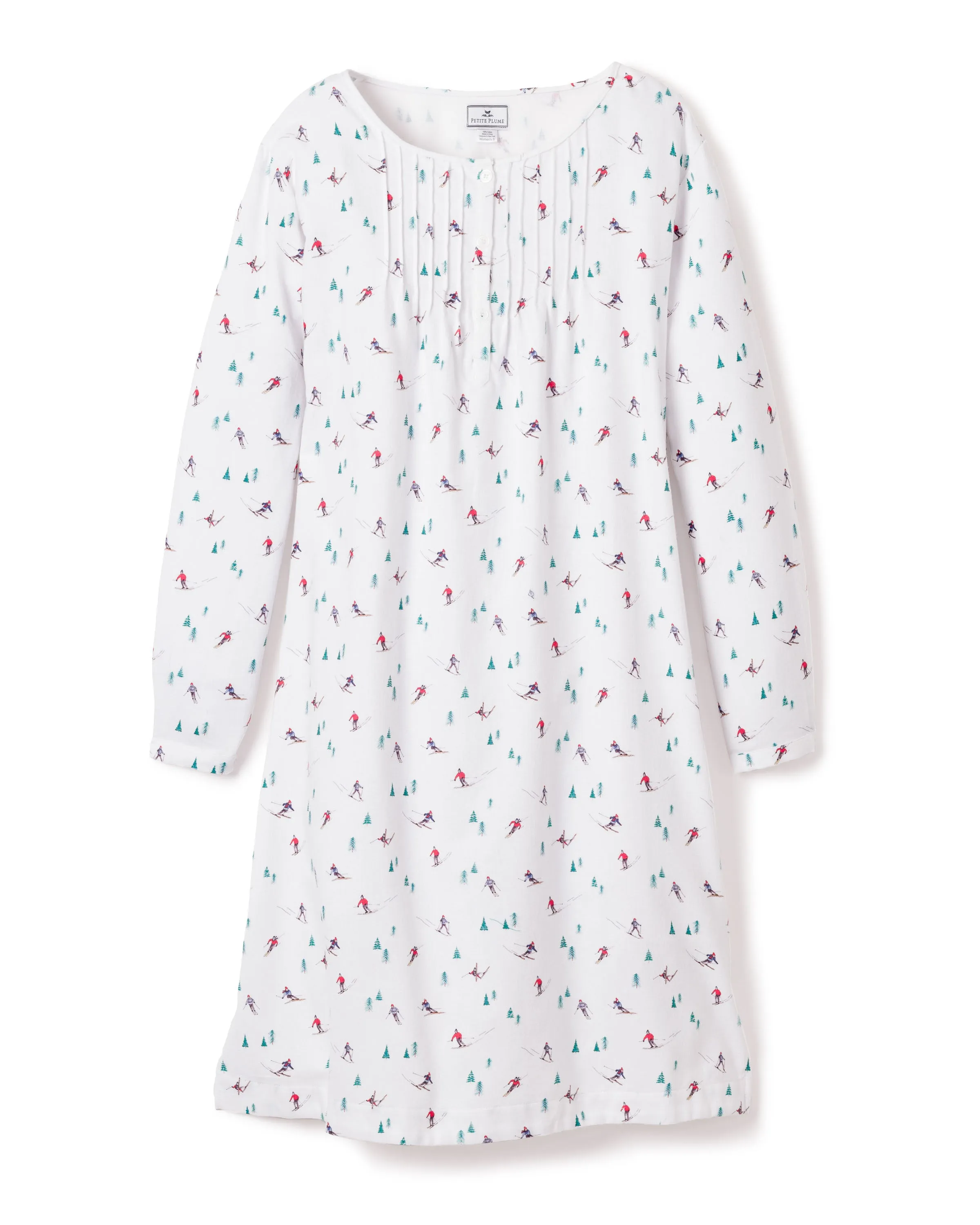 Women's Flannel Beatrice Nightgown in Après Ski sold by Petite Plume