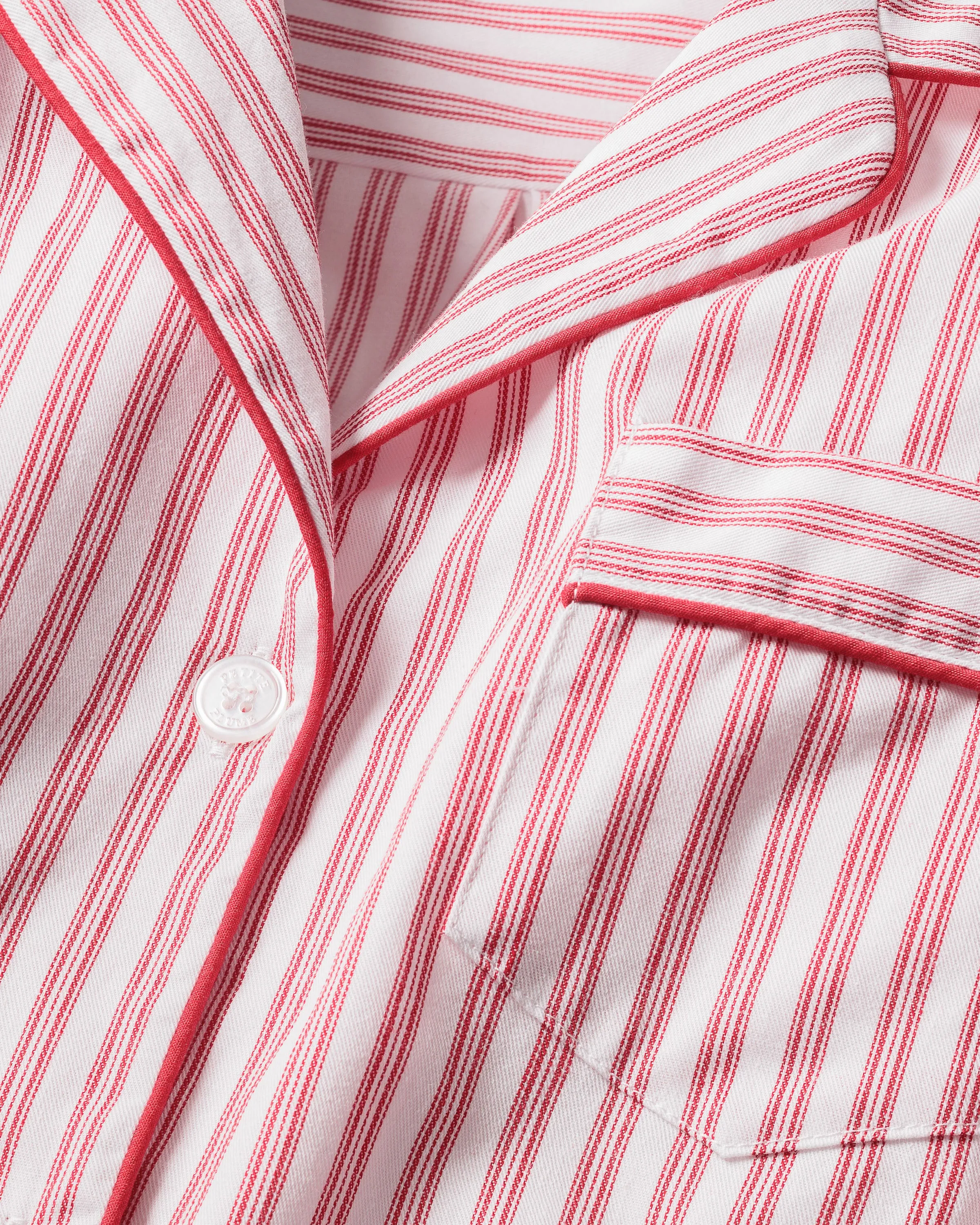 Women's Twill Nightshirt in Antique Red Ticking sold by Petite Plume product image thumbnail 4