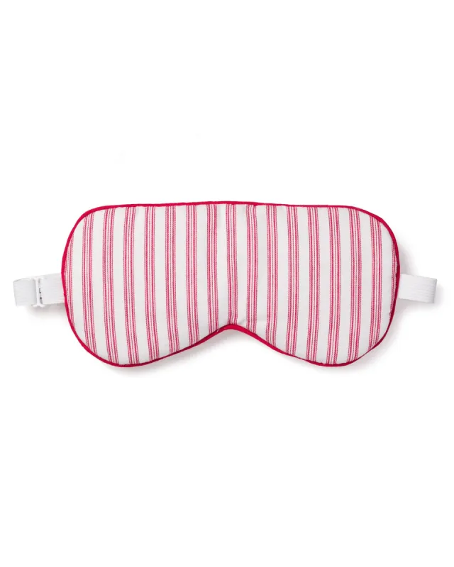 Adult's Twill Sleep Mask in Antique Red Ticking sold by Petite Plume