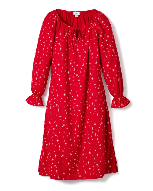 Women's Flannel Delphine Nightgown in Starry Night sold by Petite Plume