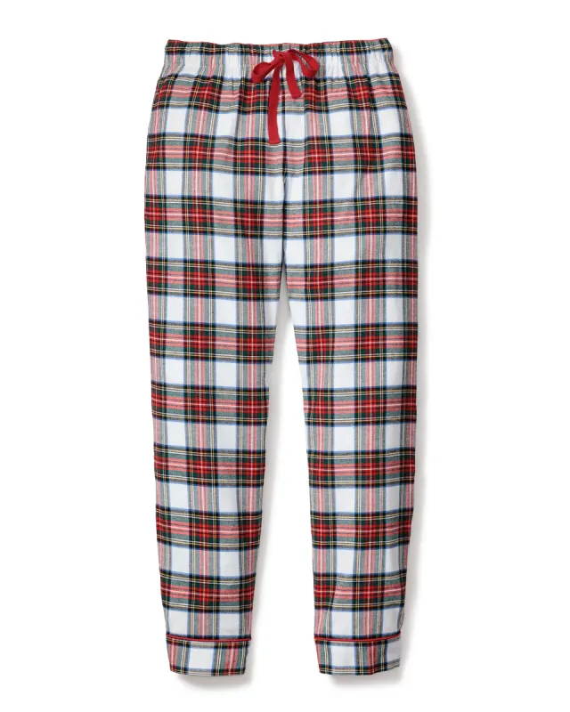 Women's Brushed Twill Pants in Balmoral Tartan sold by Petite Plume