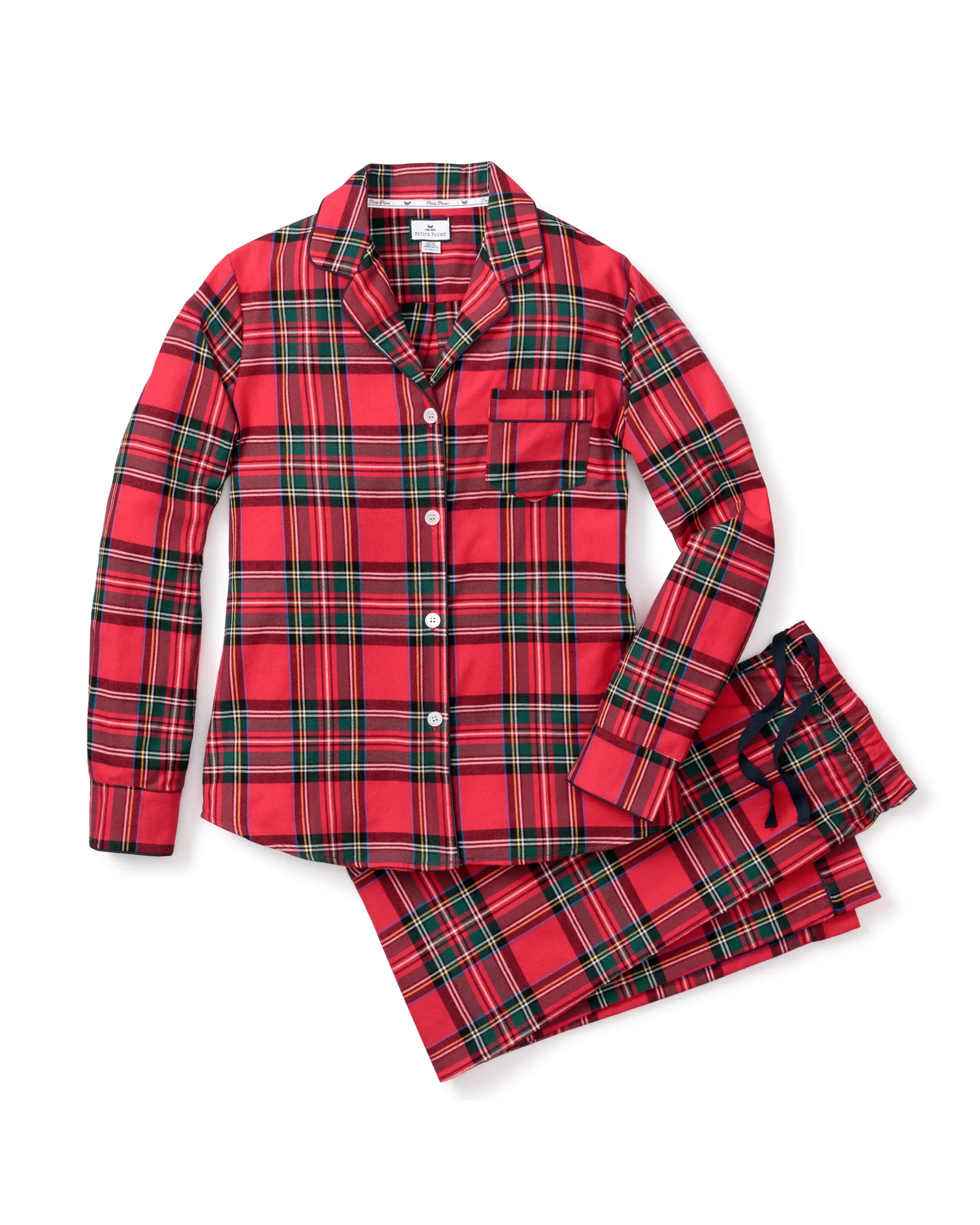 Women's Brushed Twill Pajama Set in Imperial Tartan sold by Petite Plume
