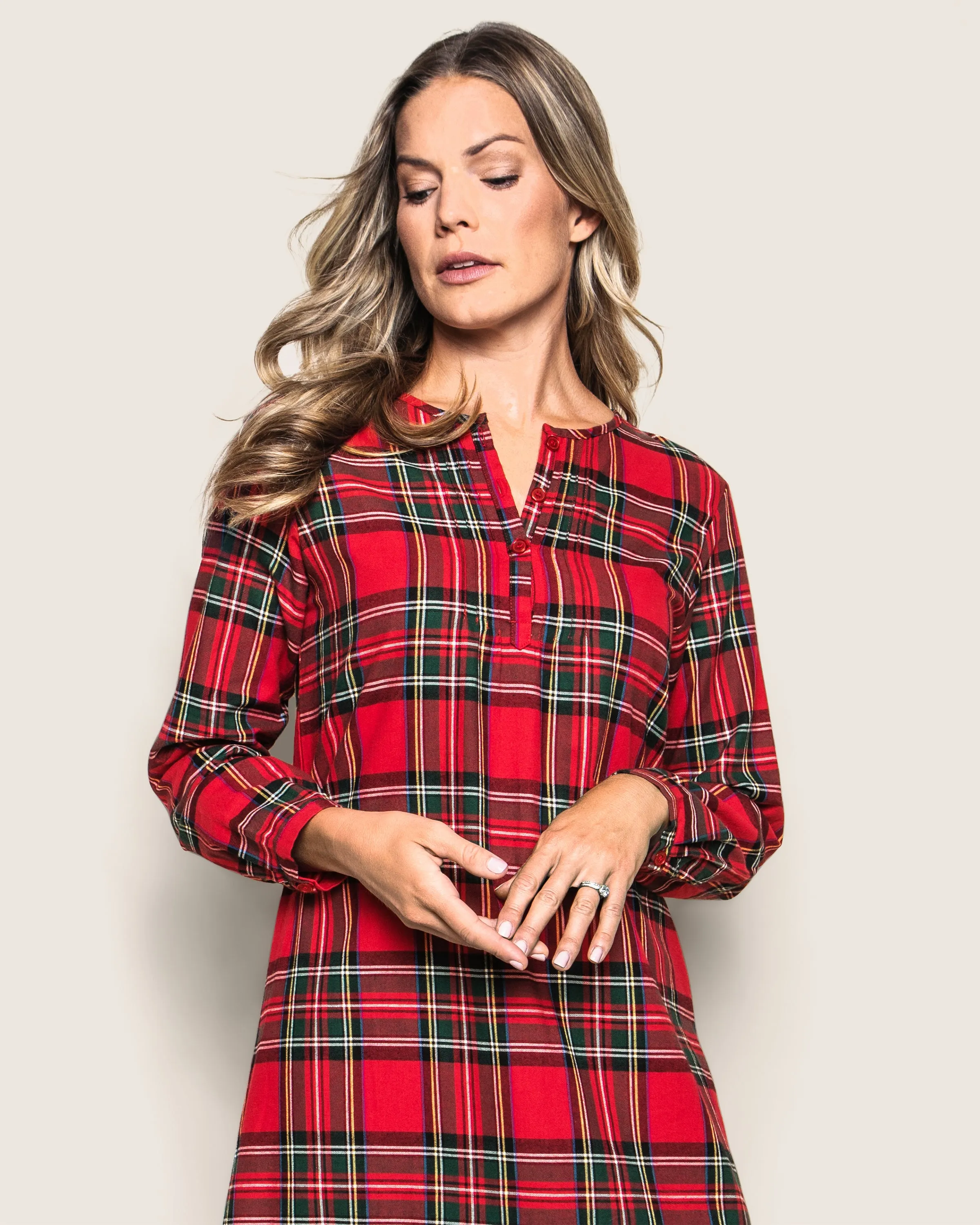 Women's Brushed Twill Beatrice Nightgown in Imperial Tartan sold by Petite Plume product image thumbnail 3
