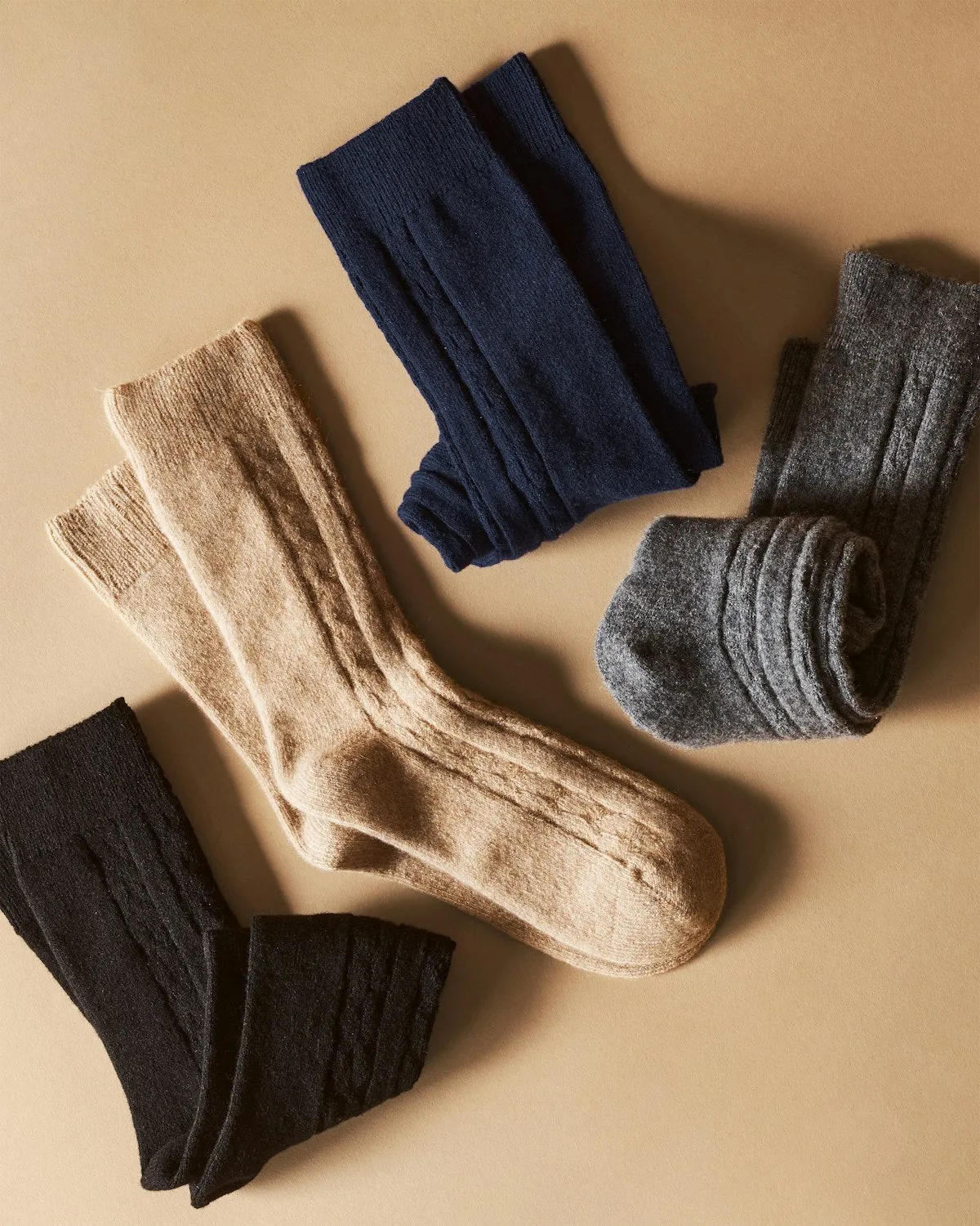Women's Cashmere Socks in Navy sold by Petite Plume product image thumbnail 2