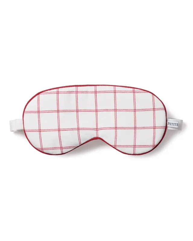 Adult's Twill Sleep Mask in Garnet Tattersall sold by Petite Plume