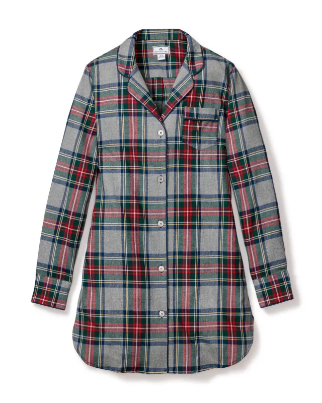 Women's Brushed Cotton Nightshirt in Westminster Tartan sold by Petite Plume