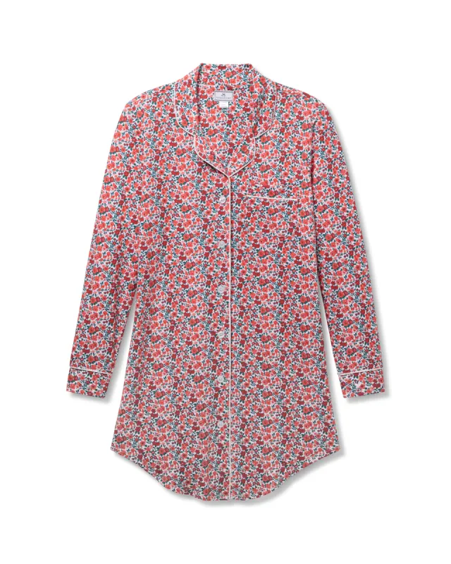 Women's Pima Nightshirt in Fleurs des Bois sold by Petite Plume