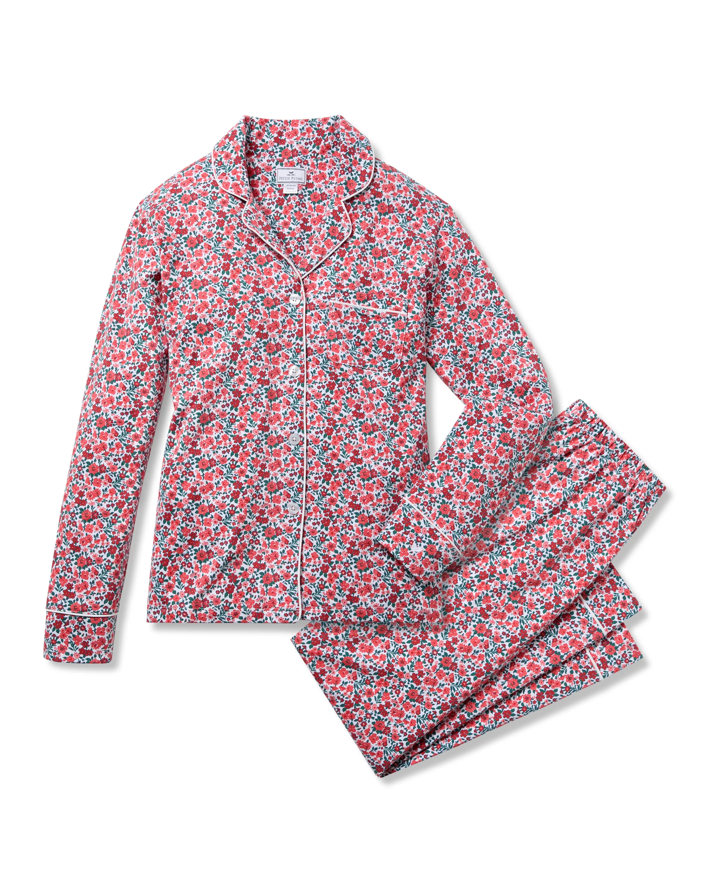 Women's Pima Pajama Set in Fleurs des Bois sold by Petite Plume