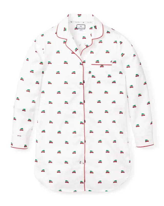 Women's Twill Nightshirt in Holiday Journey sold by Petite Plume