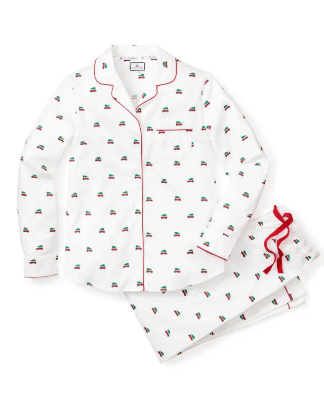 Women's Twill Pajama Set in Holiday Journey made by Petite Plume