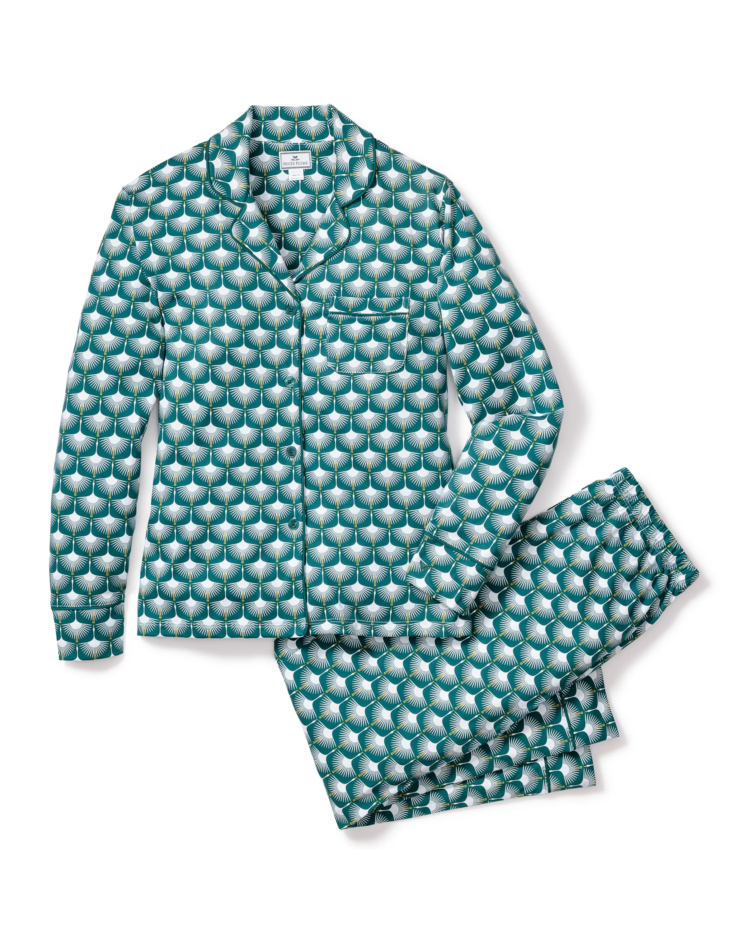 Women's Pima Pajama Set in Sonnet of Swans sold by Petite Plume