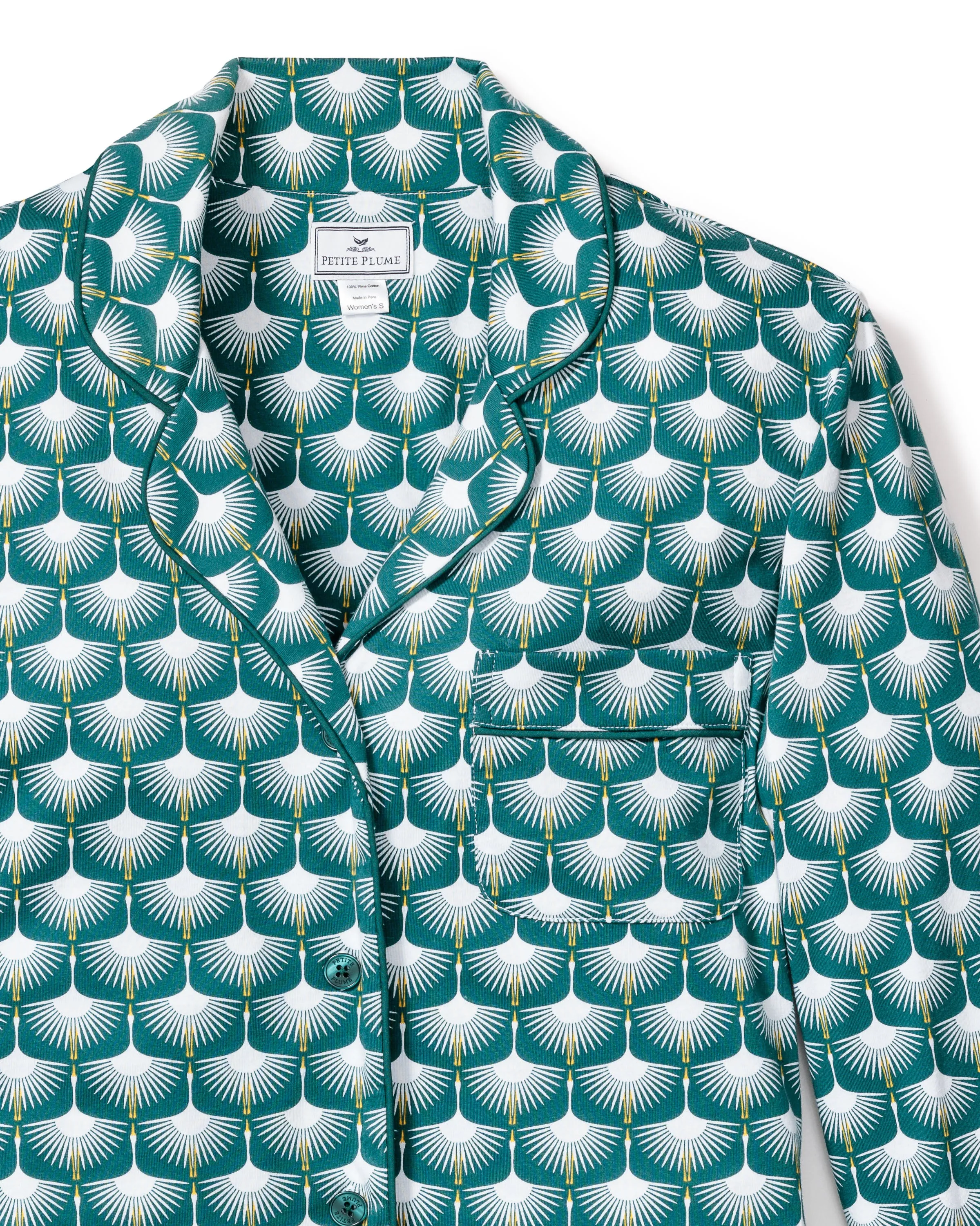 Women's Pima Pajama Set in Sonnet of Swans sold by Petite Plume product image thumbnail 4