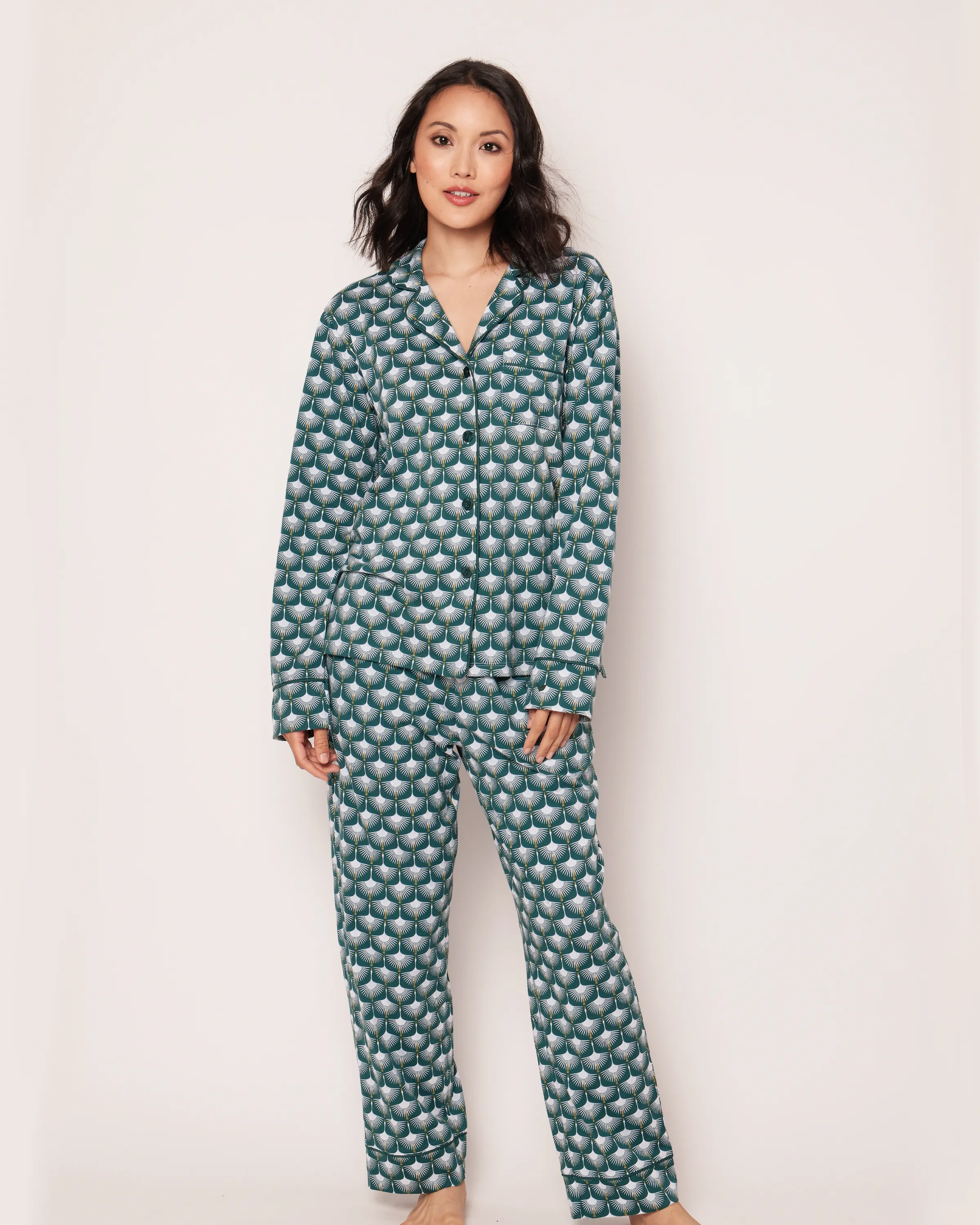 Women's Pima Pajama Set in Sonnet of Swans sold by Petite Plume product image thumbnail 2