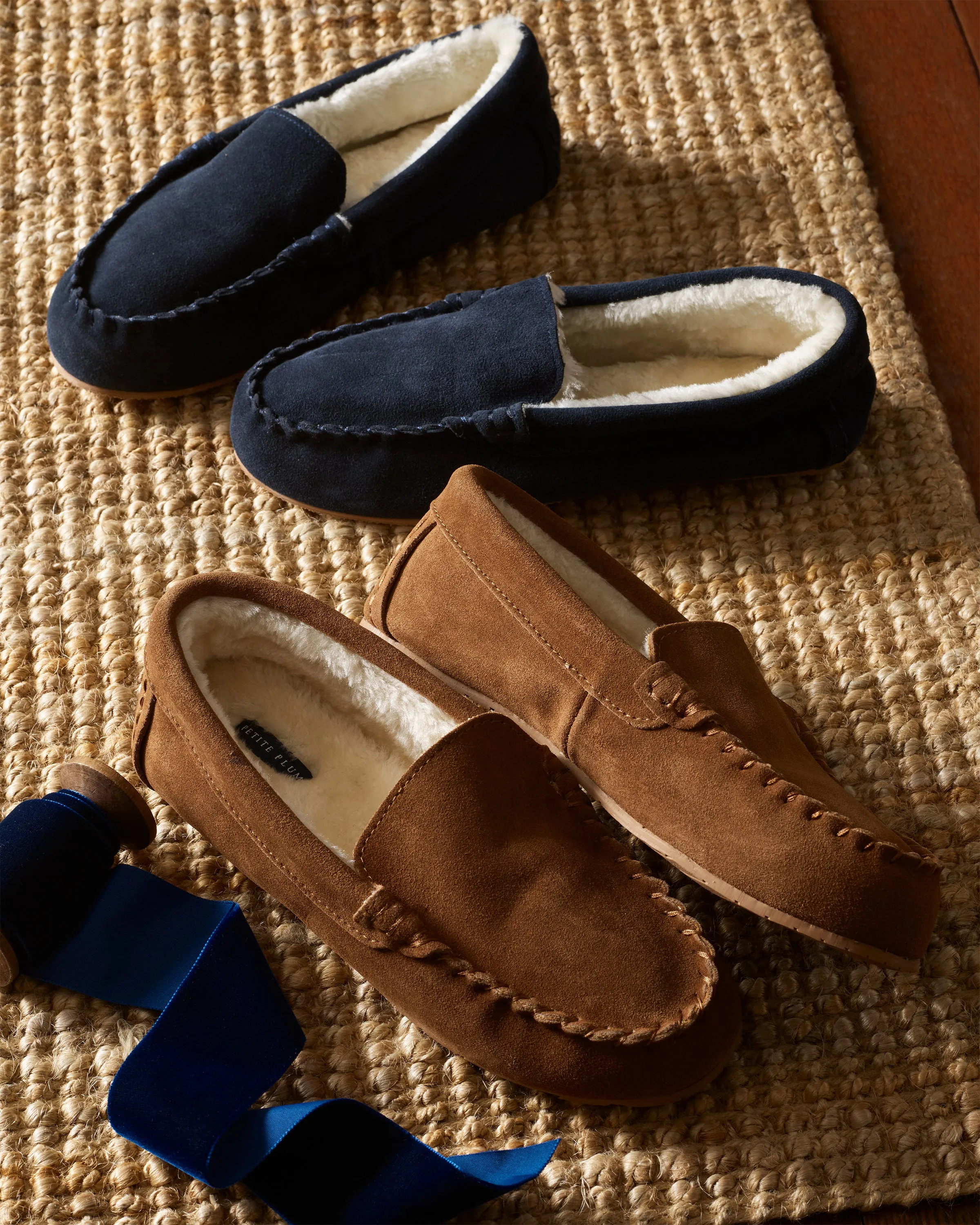 Women's Suede Slippers in Navy sold by Petite Plume product image thumbnail 3
