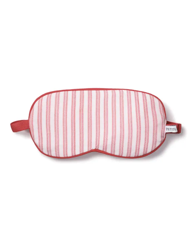 Adult's Pima Sleep Mask in Antique Red Ticking sold by Petite Plume