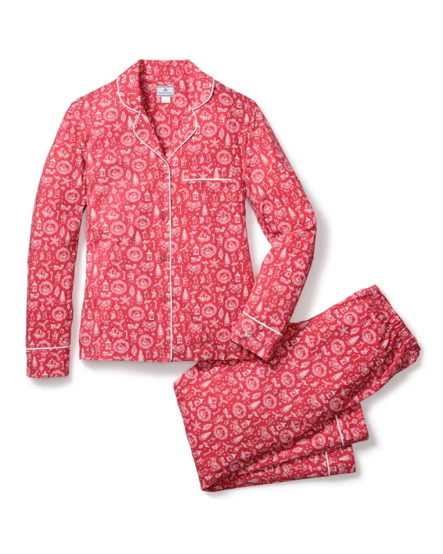 Women's Pima Pajama Set Whimsical Winter Saks x Petite Plume sold by Petite Plume