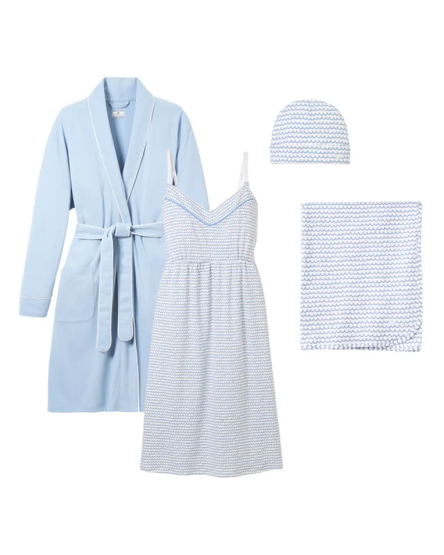 The Hospital Stay Luxe Set - Periwinkle & La Mer sold by Petite Plume