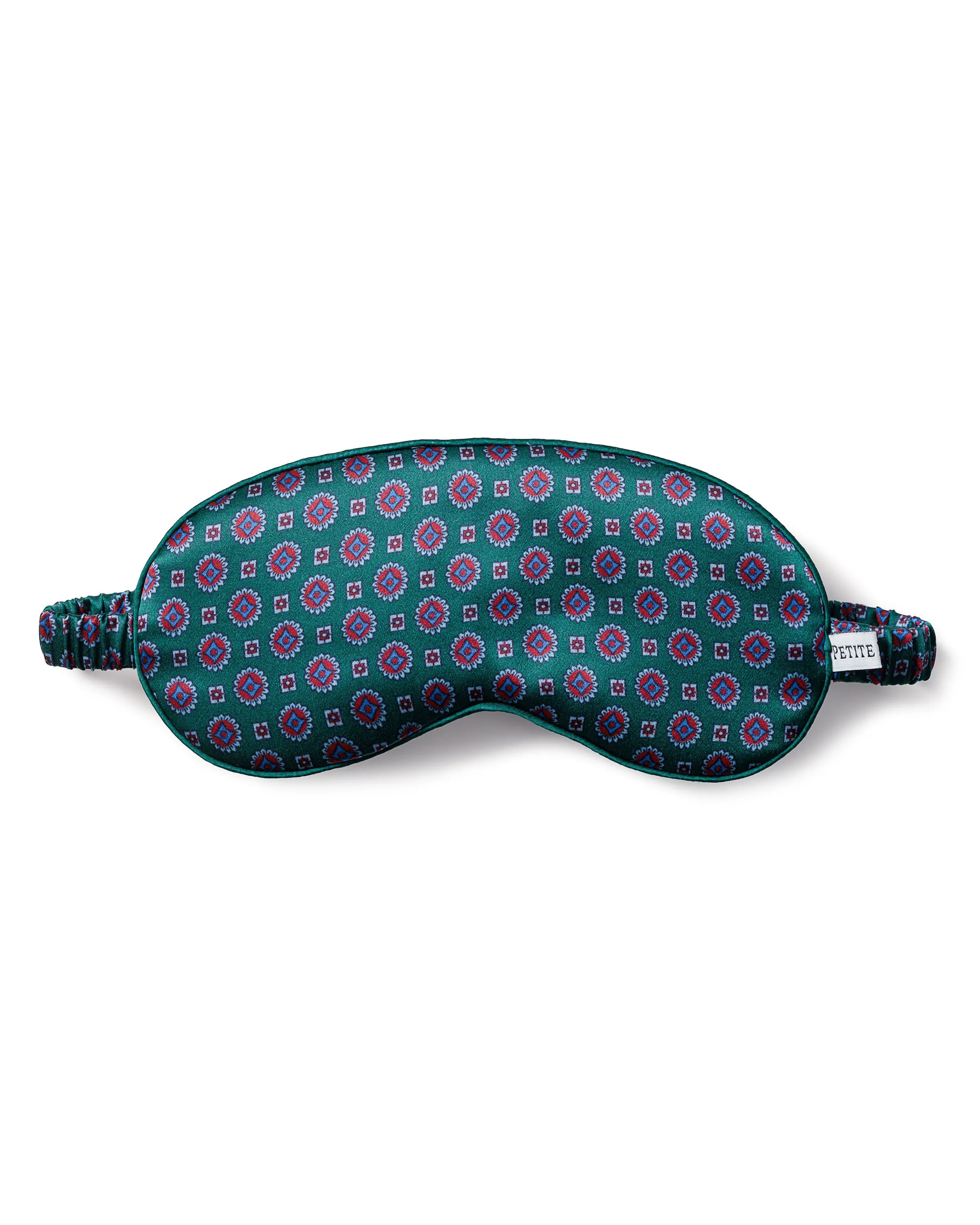 Adult's Silk Sleep Mask in Emerald Foulard sold by Petite Plume