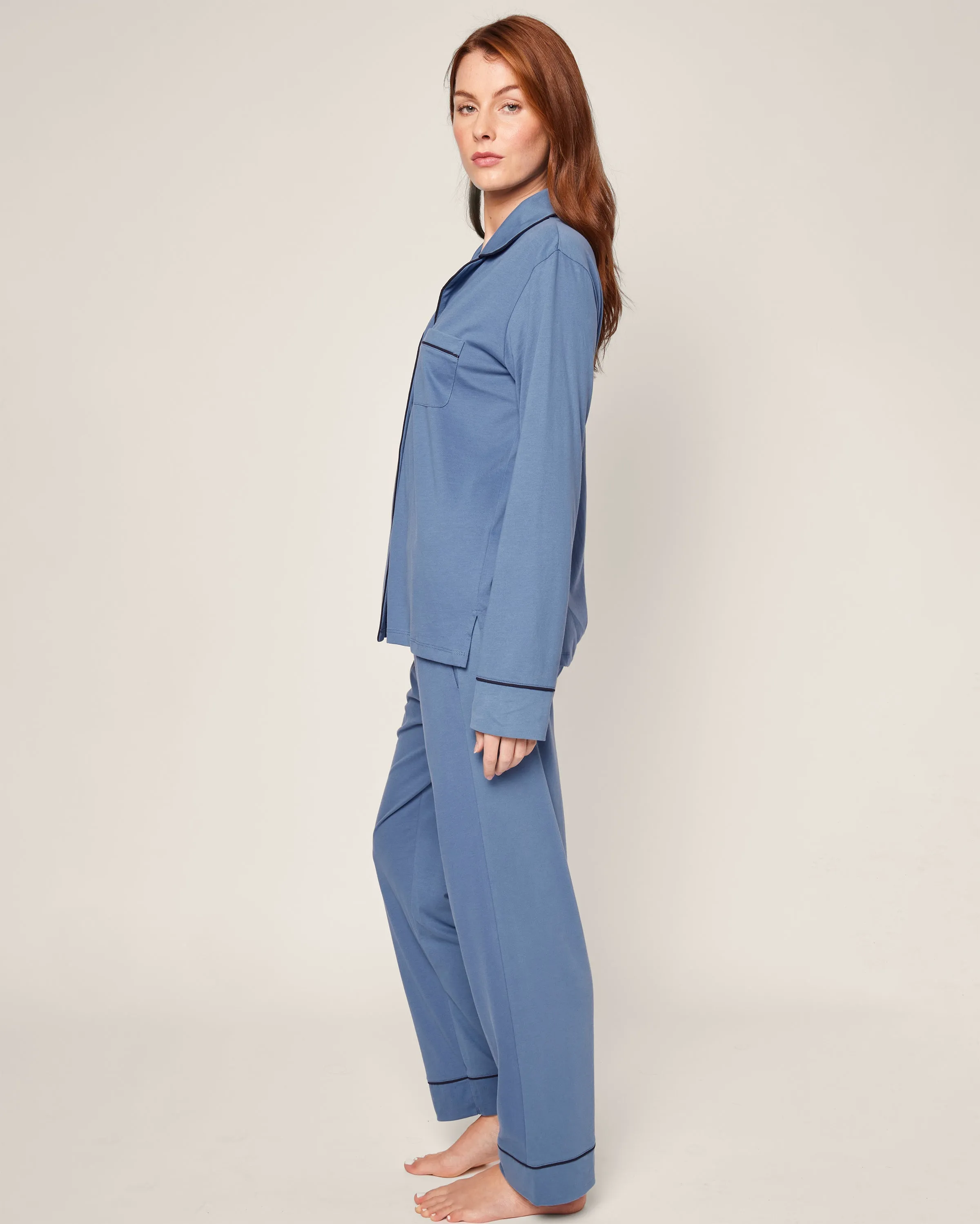 Women's Pima Pajama Set in Mystique Blue sold by Petite Plume product image thumbnail 3