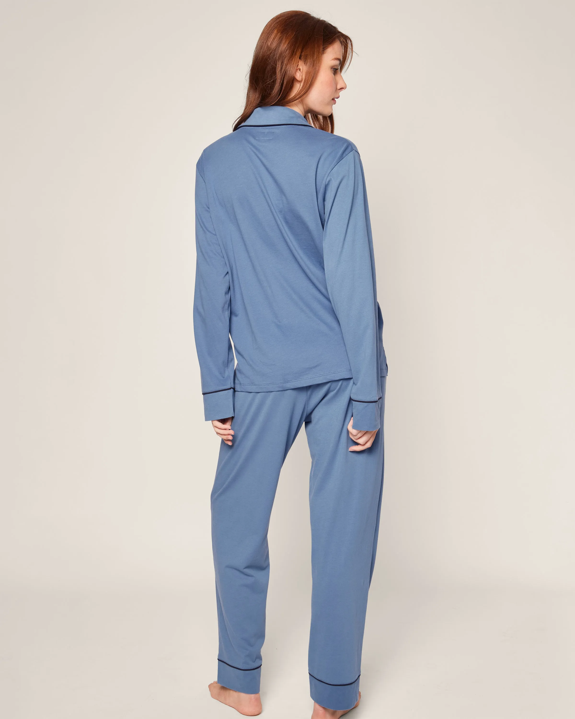 Women's Pima Pajama Set in Mystique Blue sold by Petite Plume product image thumbnail 4