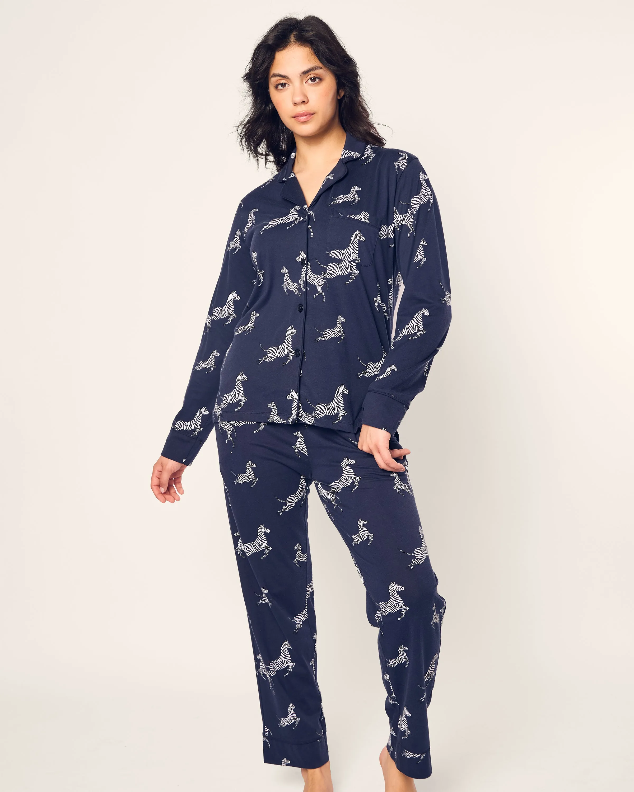 Women's Pima Pajama Set in Zèbre de Nuit sold by Petite Plume product image thumbnail 2