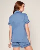Women's Pima Pajama Short Set in Mystique Blue sold by Petite Plume
