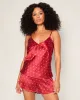 Women's Silk Cami Short Set in Crimson Art Nouveau sold by Petite Plume