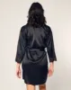 Women's Silk Lace Robe in Black sold by Petite Plume