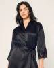 Women's Silk Lace Robe in Black sold by Petite Plume