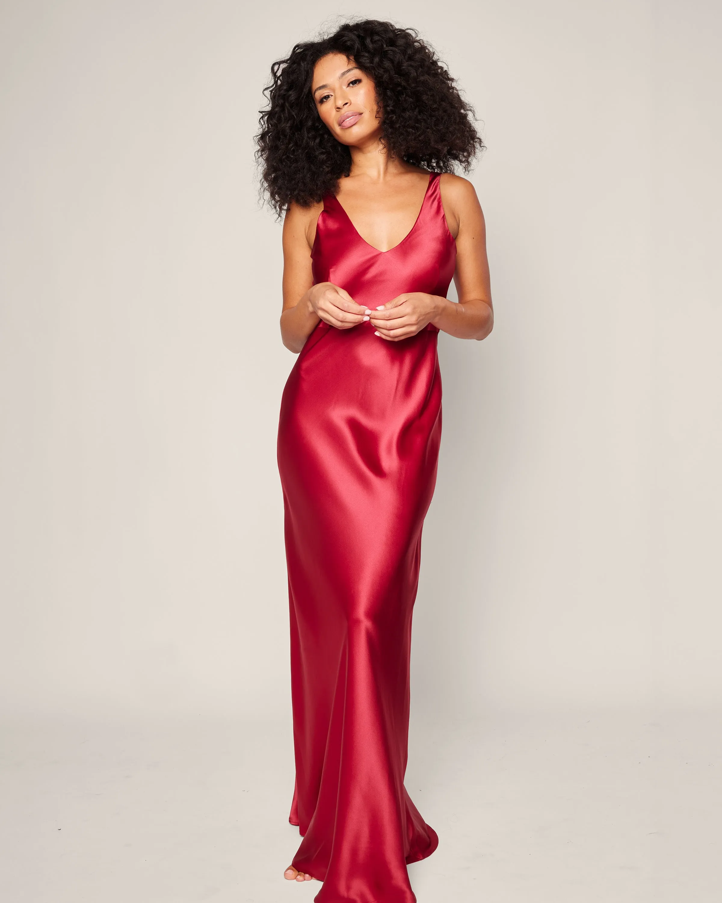 Women's Silk Long Slip in Crimson sold by Petite Plume product image thumbnail 2