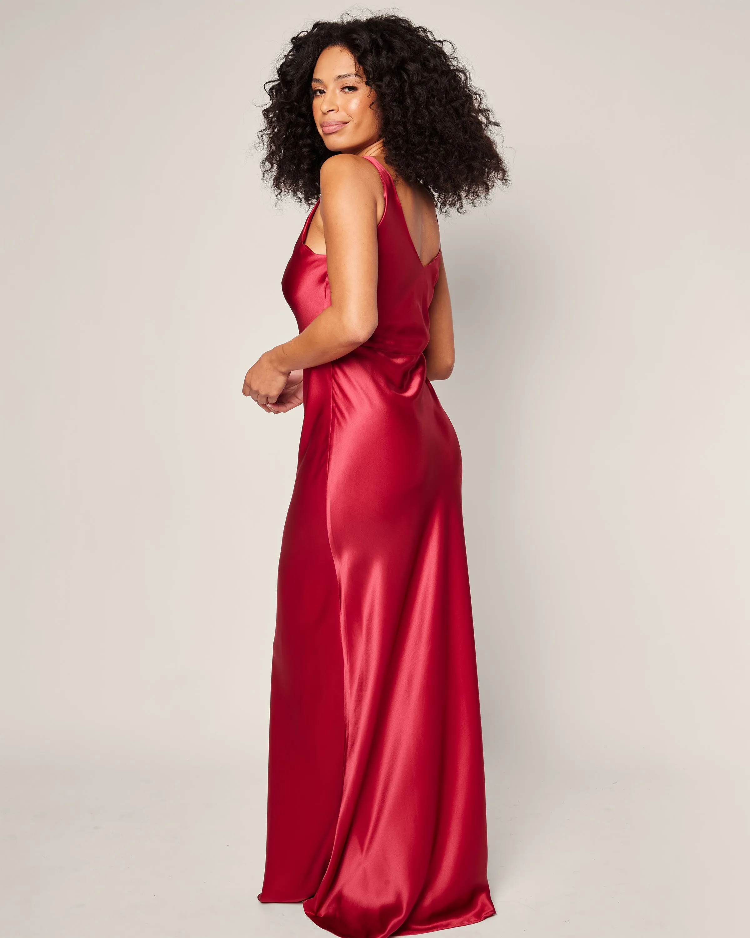 Women's Silk Long Slip in Crimson sold by Petite Plume product image thumbnail 3
