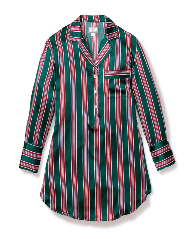 Women's Silk Nightshirt in Lancaster Stripe sold by Petite Plume