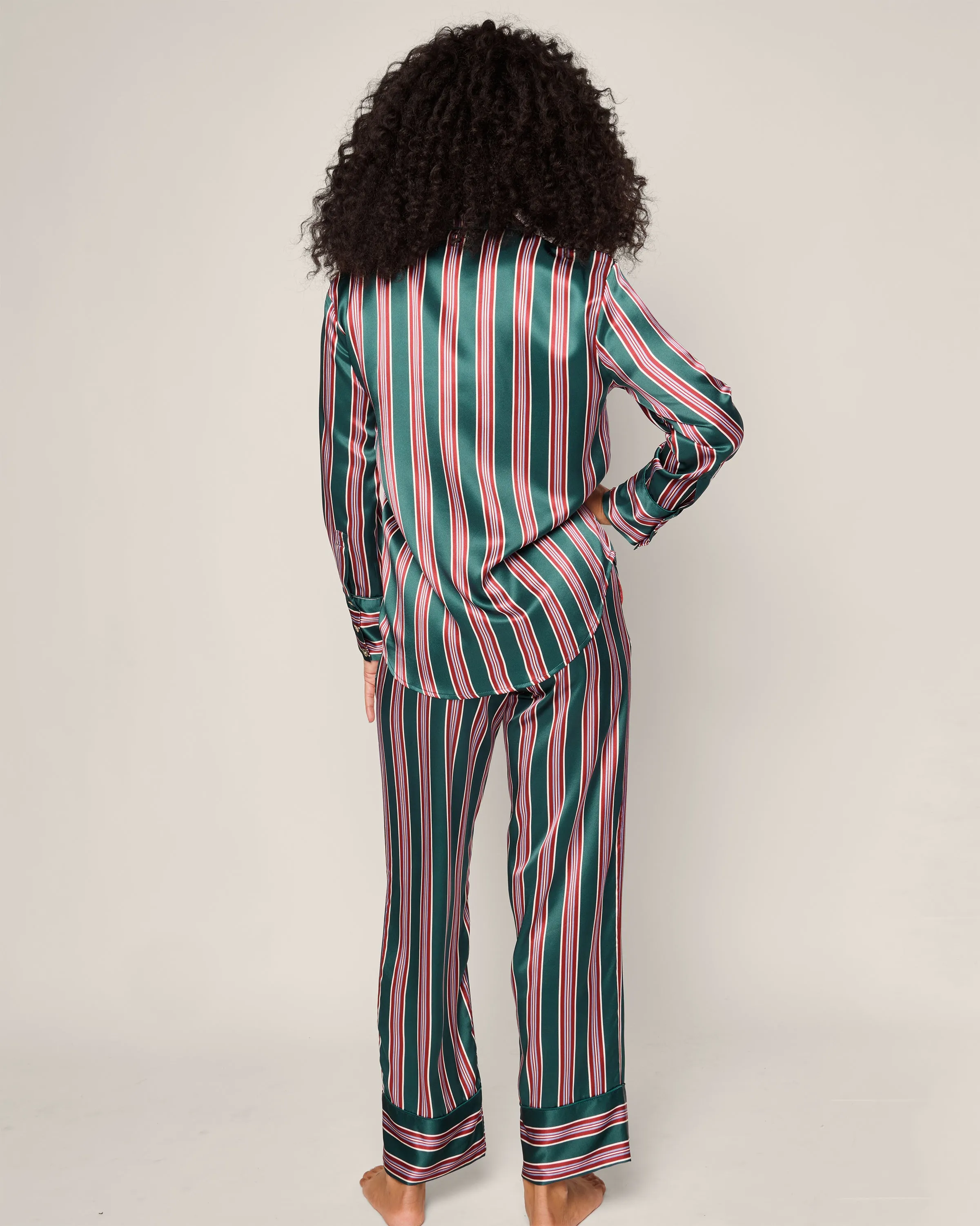 Women's Silk Pajama Set in Lancaster Stripe sold by Petite Plume product image thumbnail 3