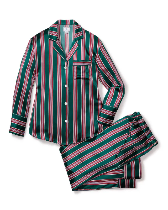 Women's Silk Pajama Set in Lancaster Stripe sold by Petite Plume