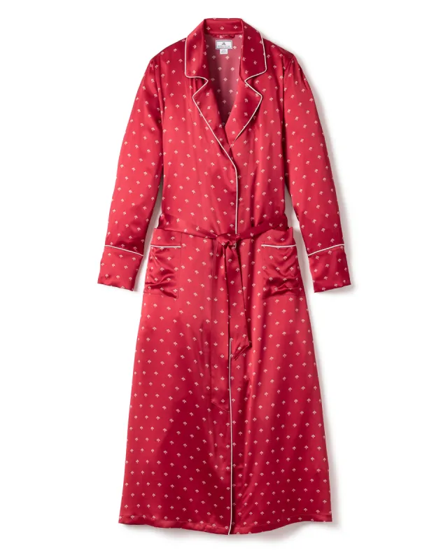 Women's Silk Robe in Crimson Art Nouveau sold by Petite Plume