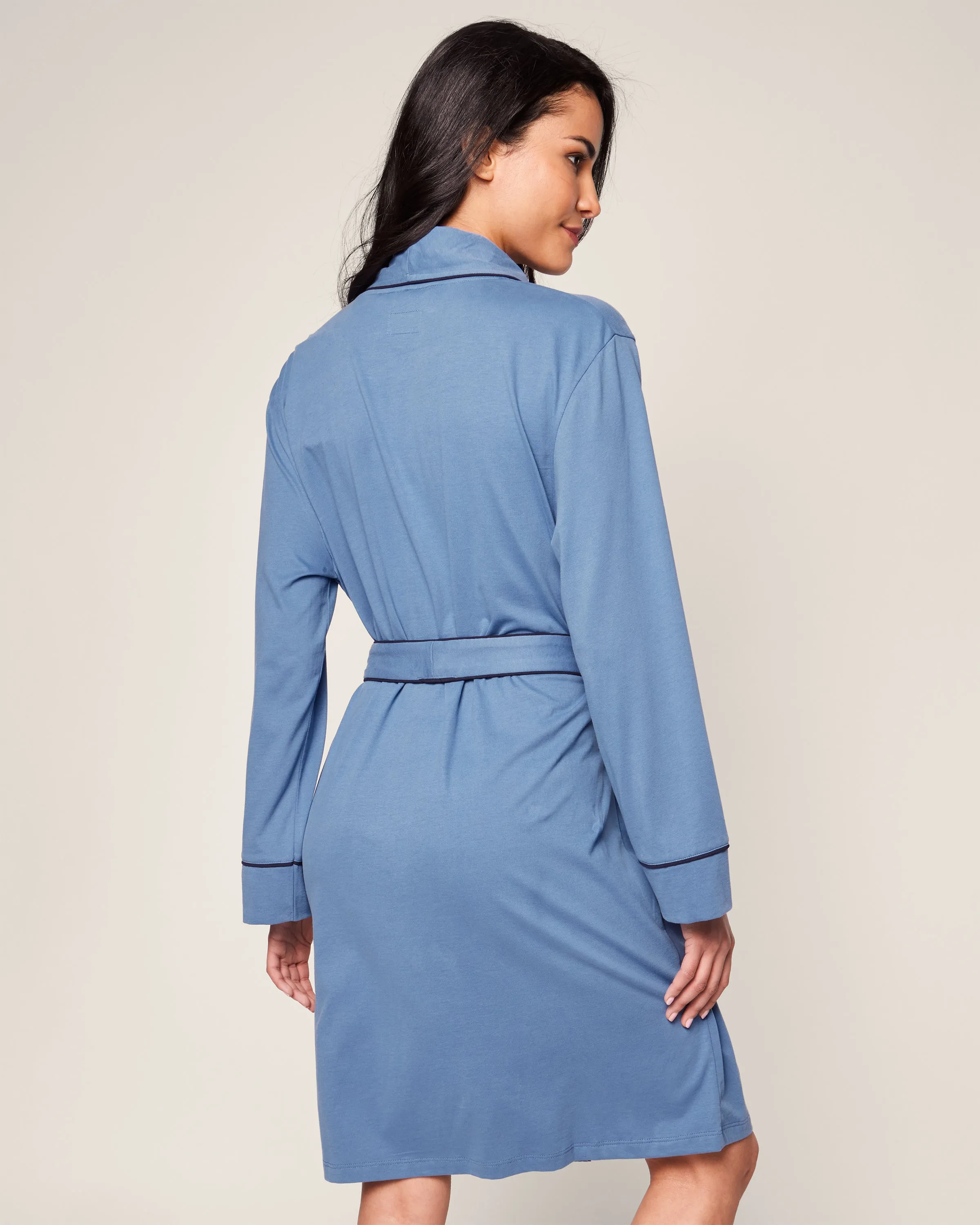 Women's Pima Robe in Mystique Blue sold by Petite Plume product image thumbnail 4