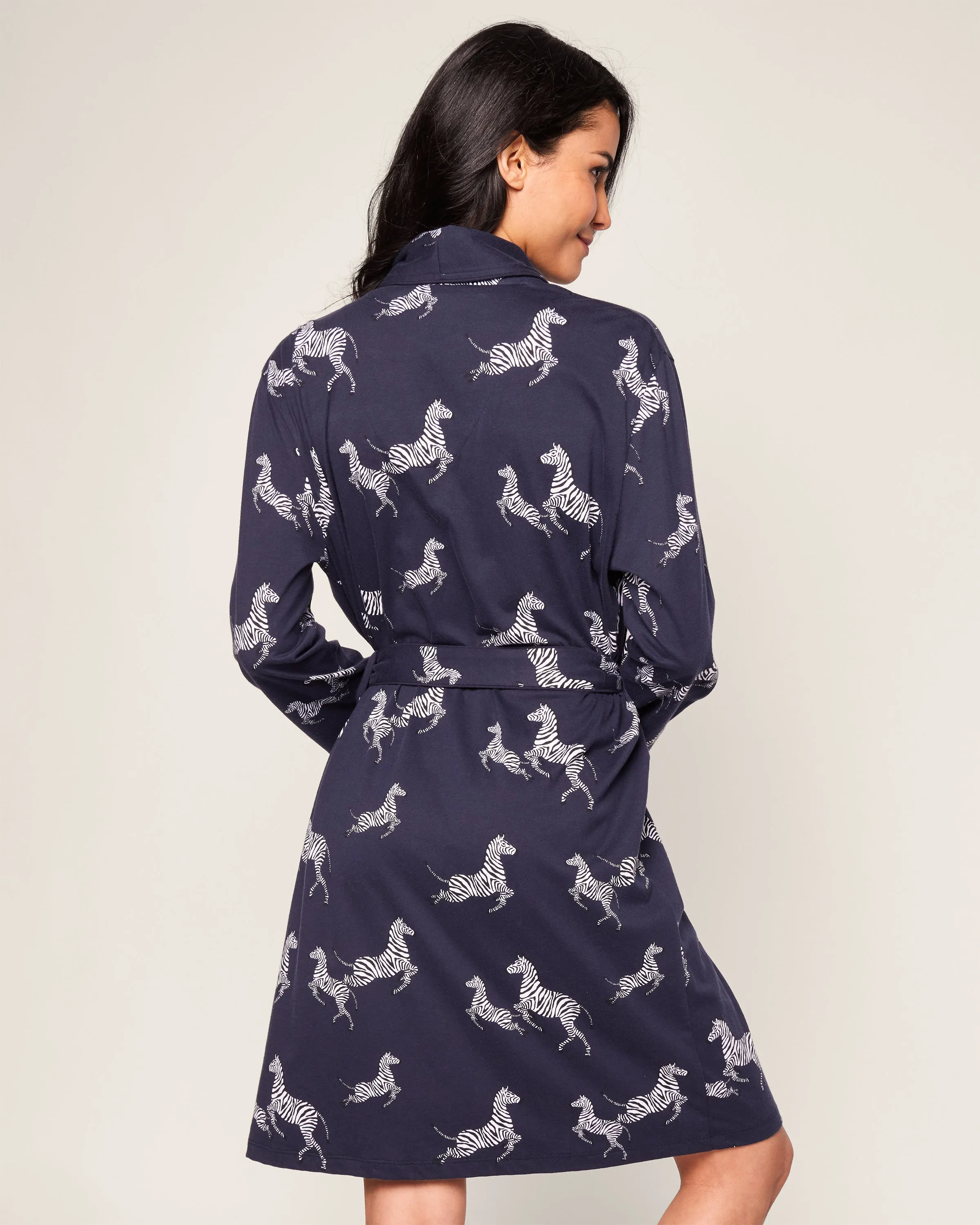 Women's Pima Robe in Zèbre de Nuit sold by Petite Plume product image thumbnail 4