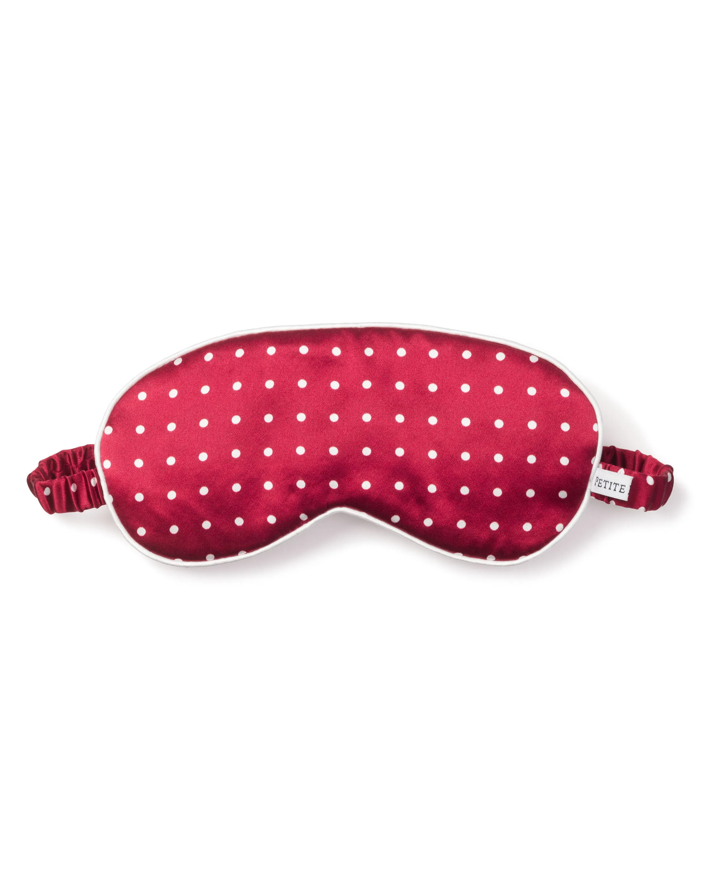 Adult's Silk Sleep Mask in Bordeaux Polka Dot sold by Petite Plume