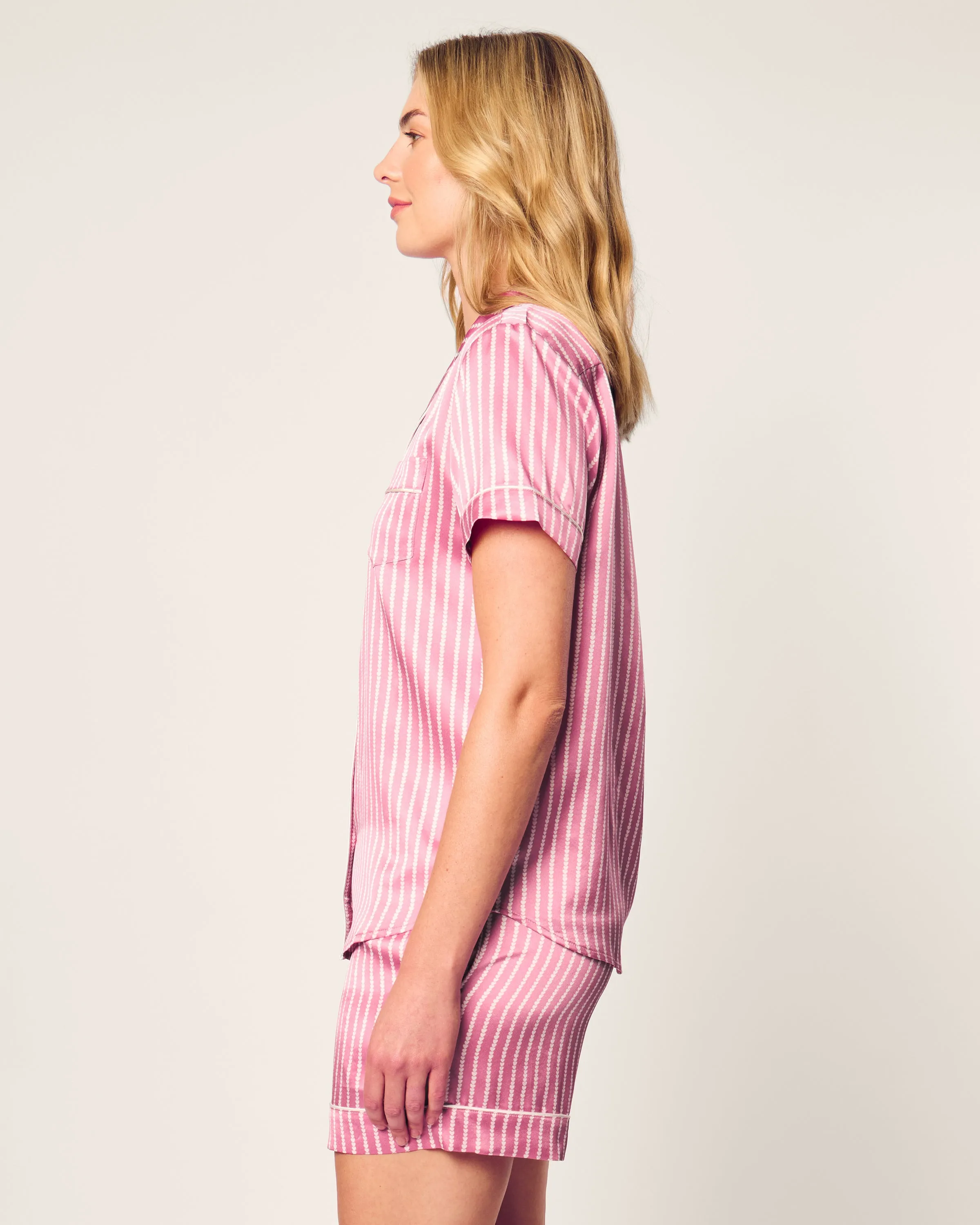 Women's Silk Classic Short Set in Love Lines sold by Petite Plume product image thumbnail 3