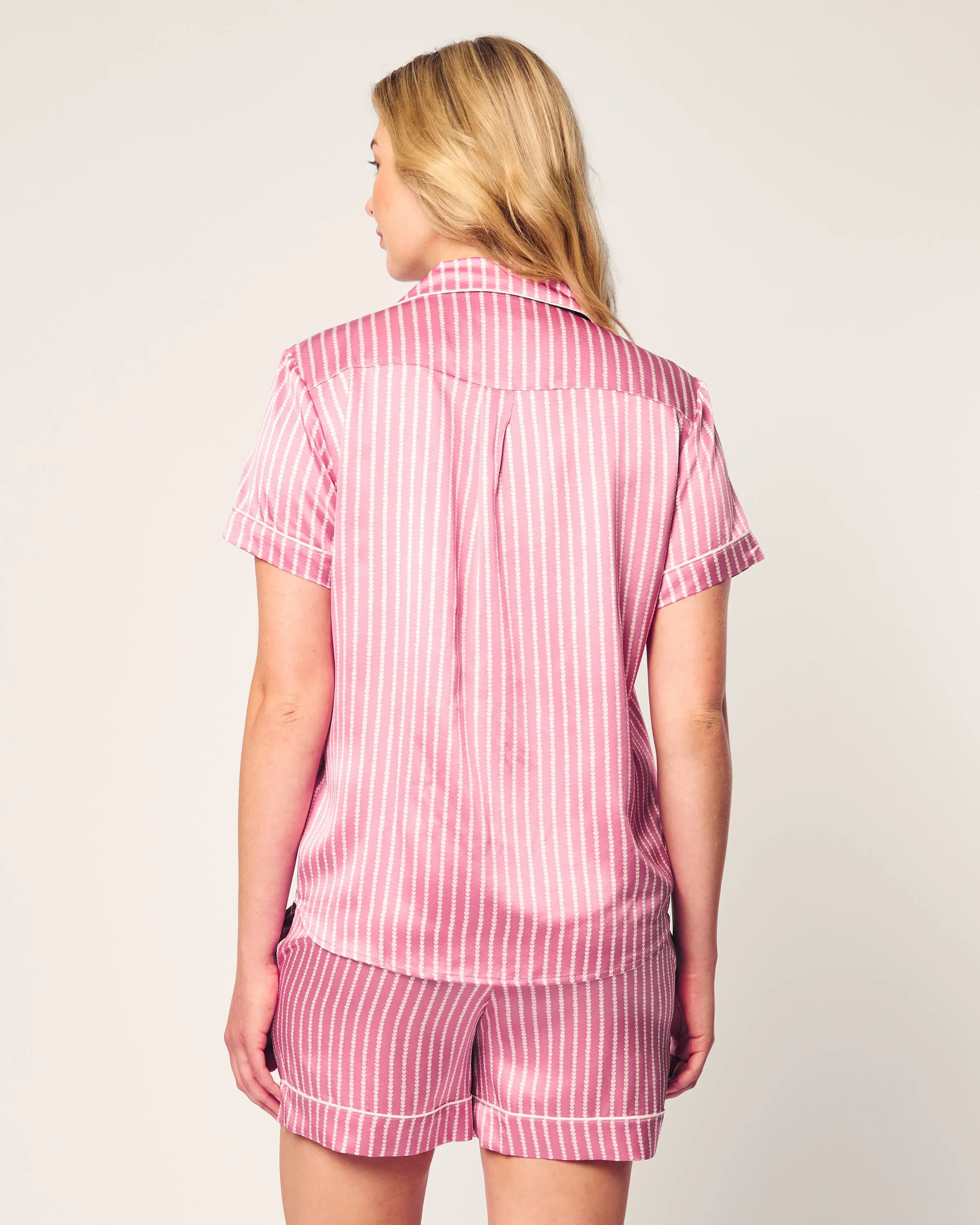 Women's Silk Classic Short Set in Love Lines sold by Petite Plume product image thumbnail 4