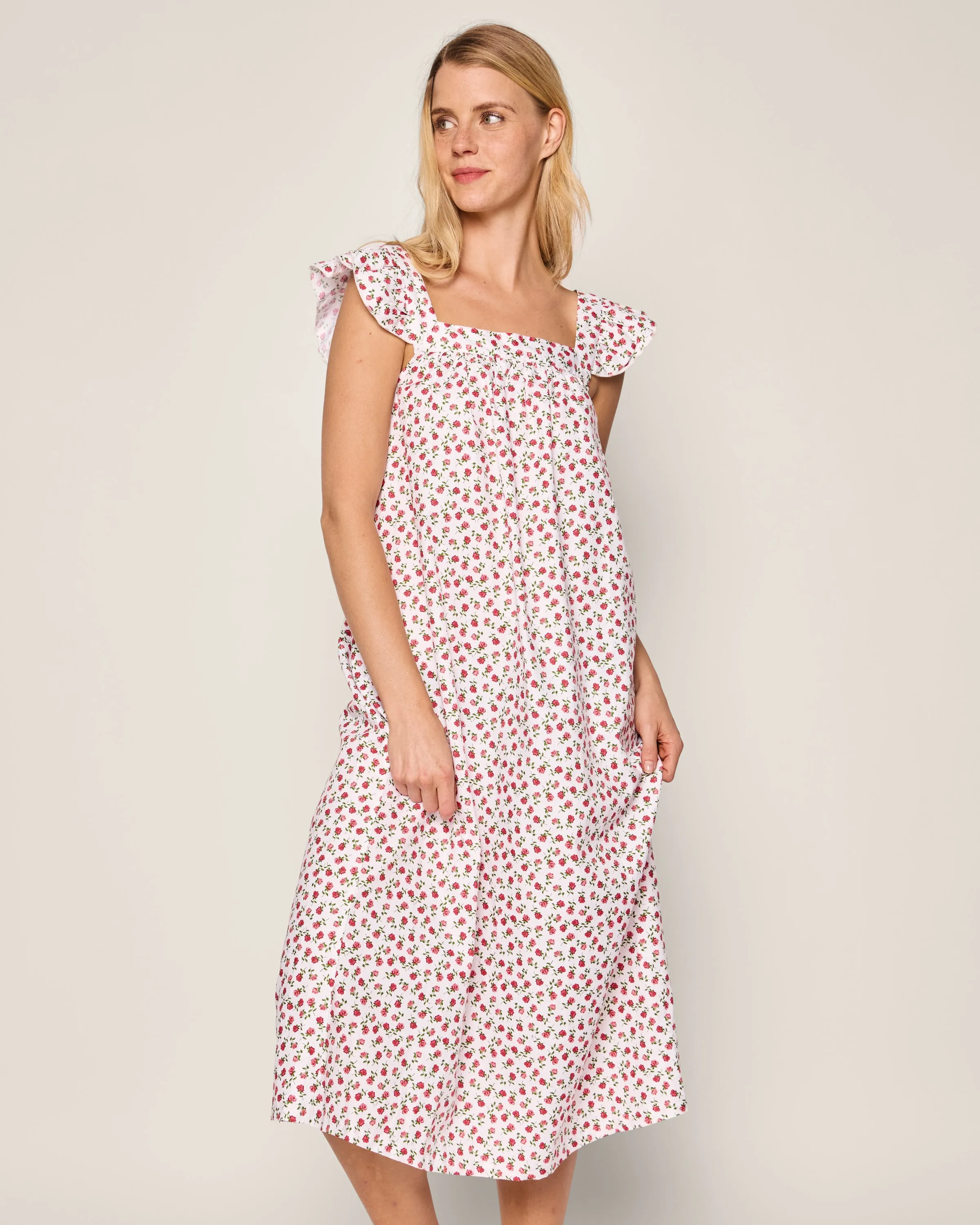 Women's Twill Clara Nightgown in Petite Petals sold by Petite Plume product image thumbnail 2
