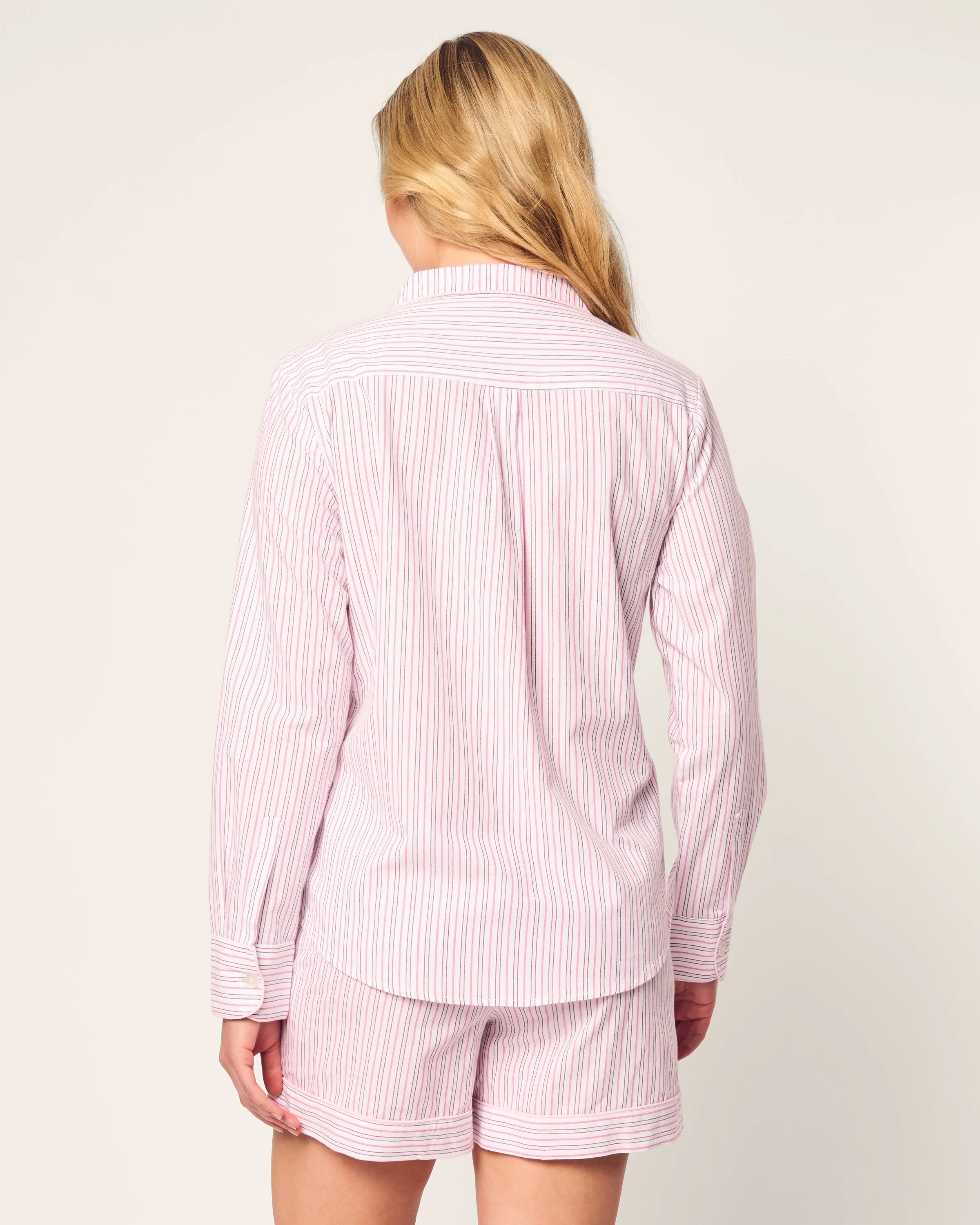 Women's Twill Long Sleeve Short Set in Blush Boulevard sold by Petite Plume product image thumbnail 4