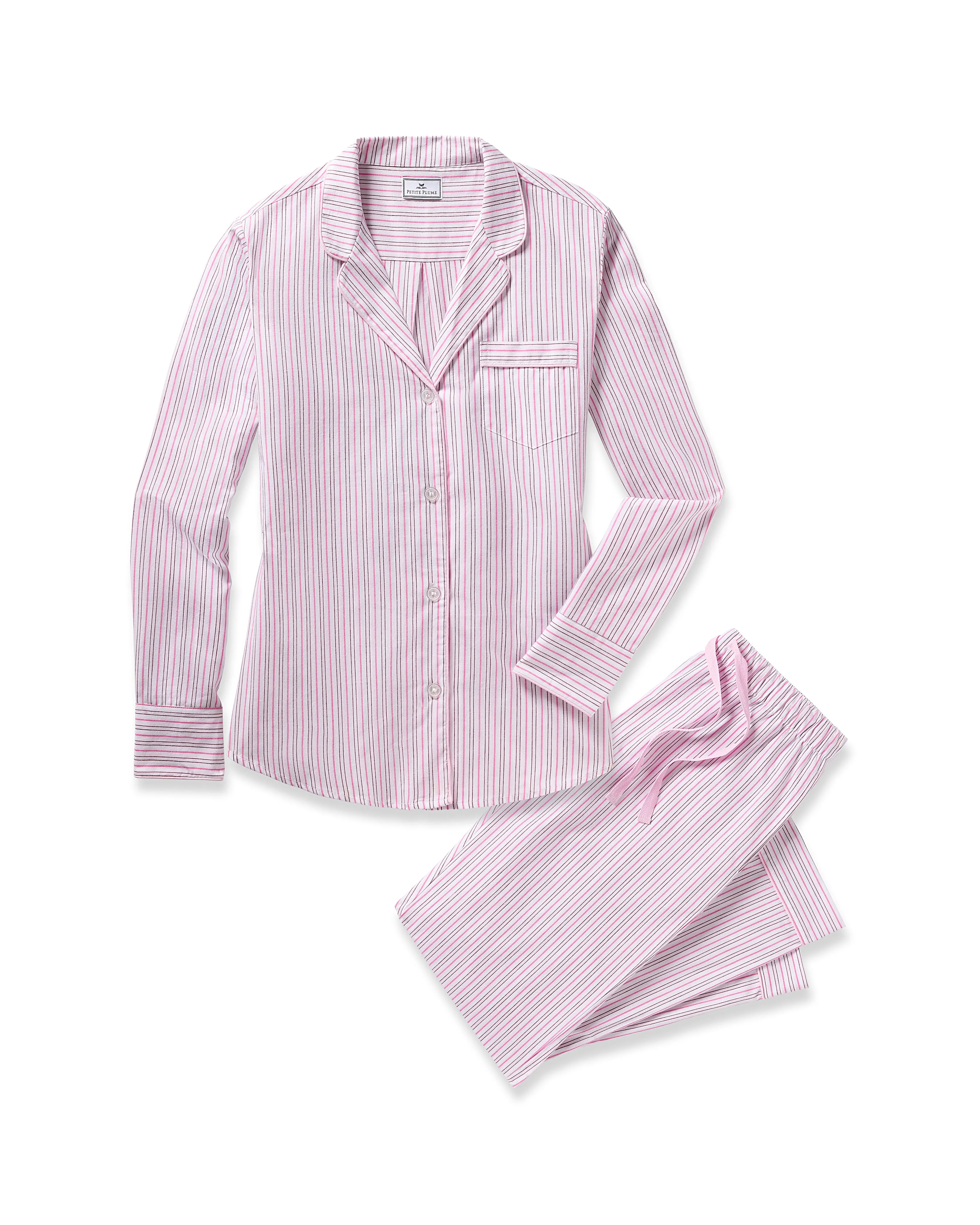Women's Twill Pajama Set in Blush Boulevard sold by Petite Plume