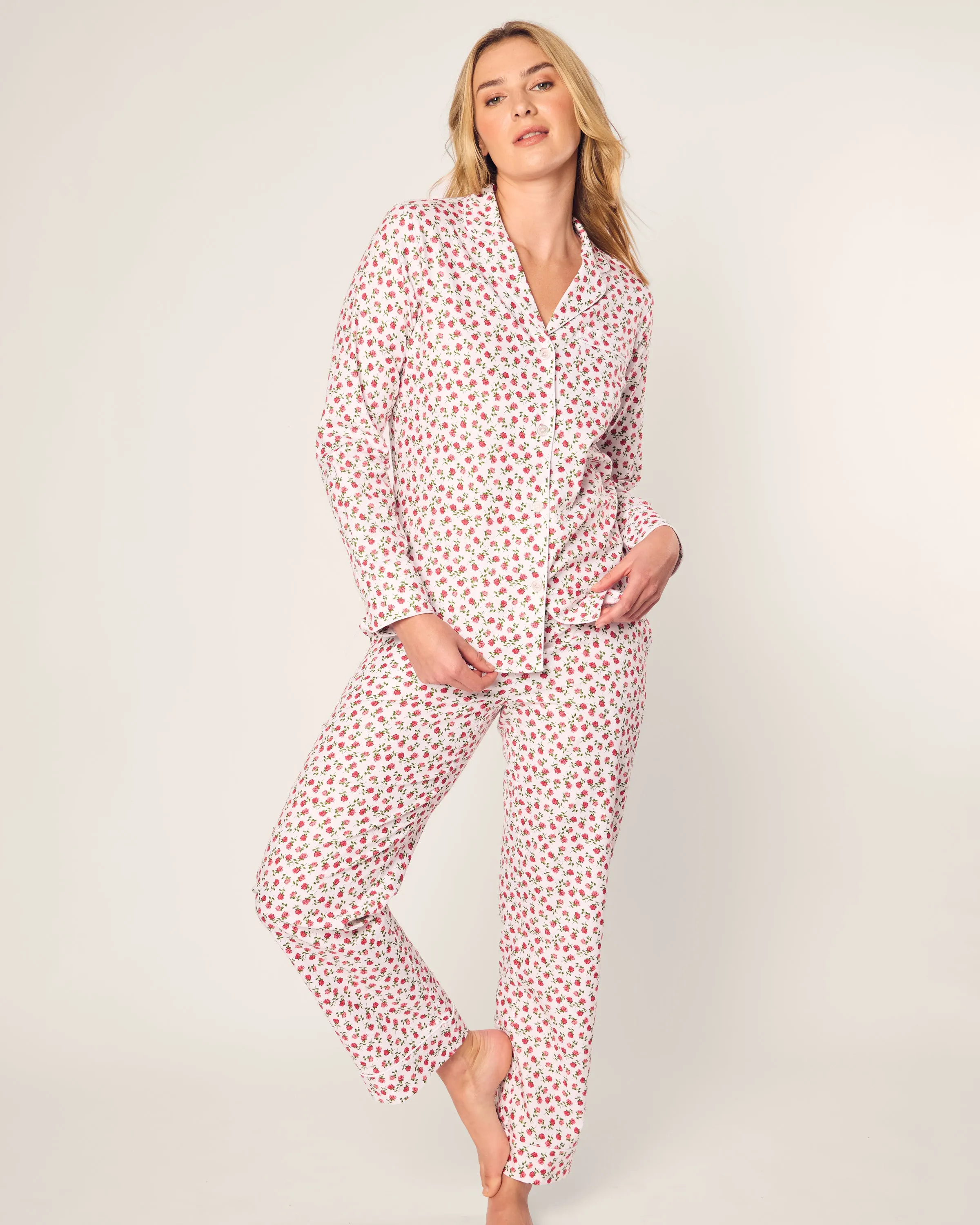 Women's Twill Pajama Set in Petite Petals sold by Petite Plume product image thumbnail 2