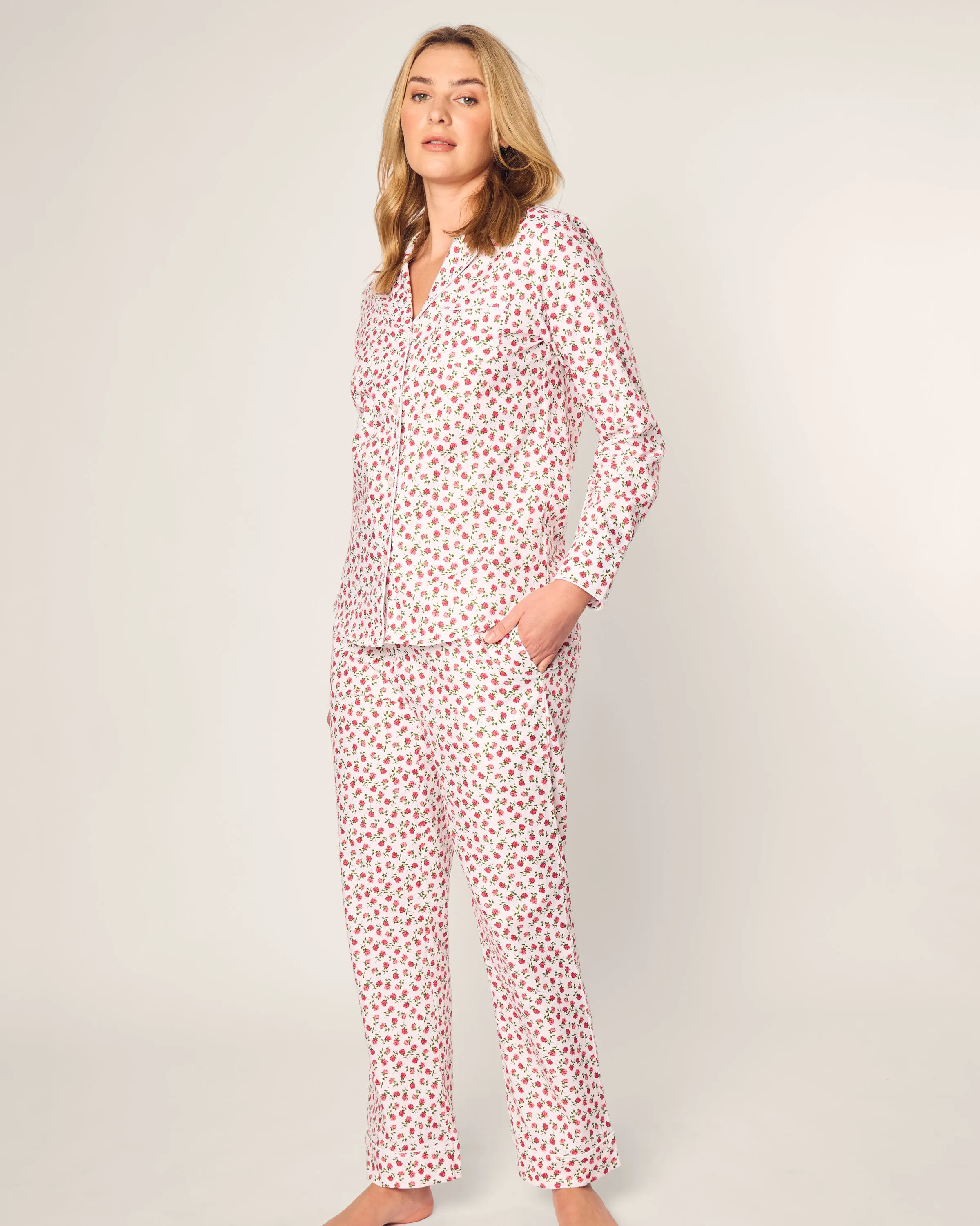 Women's Twill Pajama Set in Petite Petals sold by Petite Plume product image thumbnail 3
