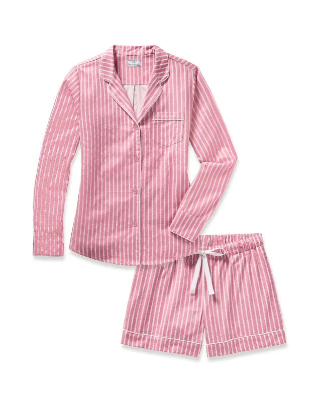 Women's Twill Long Sleeve Short Set in Love Lines sold by Petite Plume