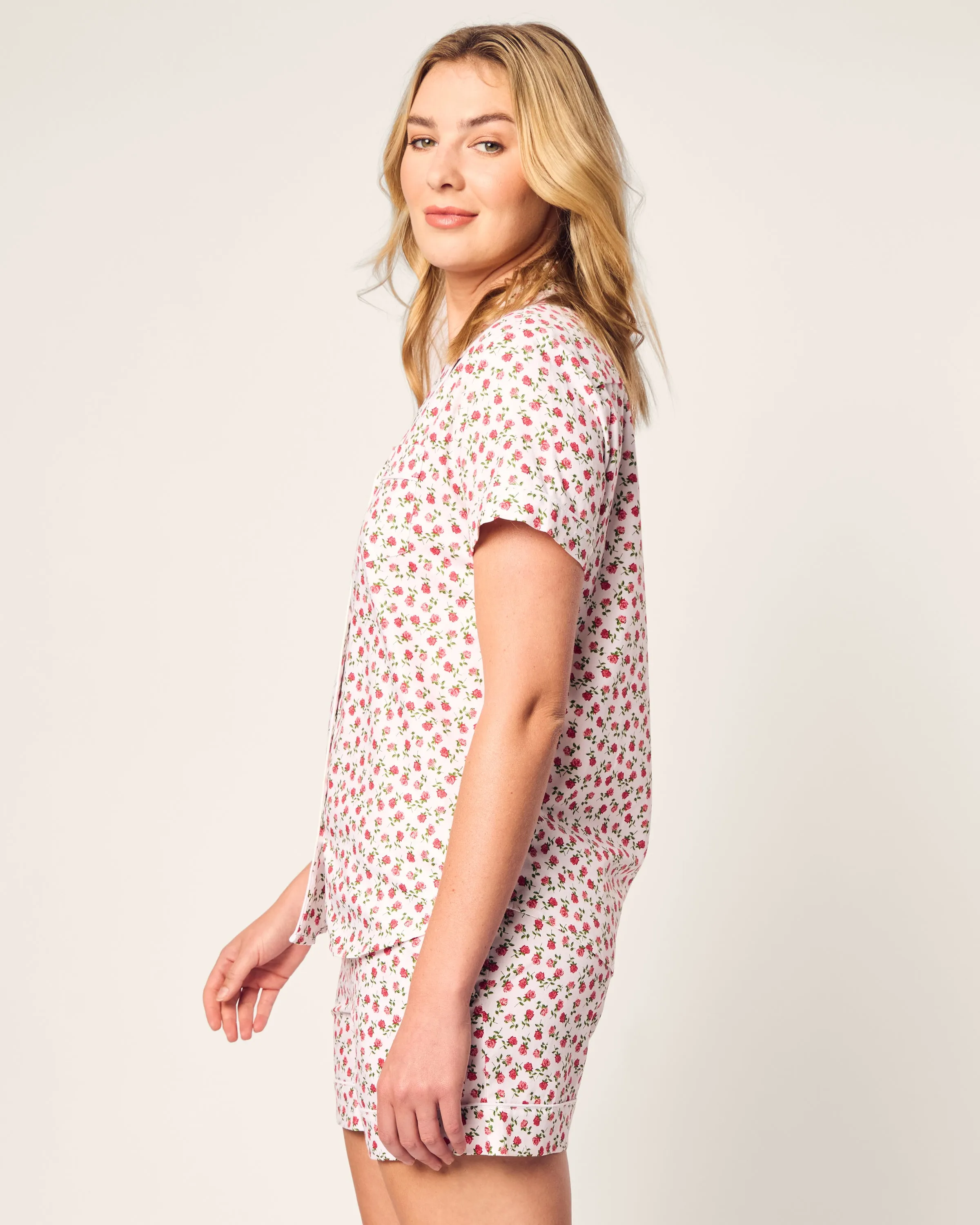 Women's Twill Short Sleeve Short Set in Petite Petals sold by Petite Plume product image thumbnail 3