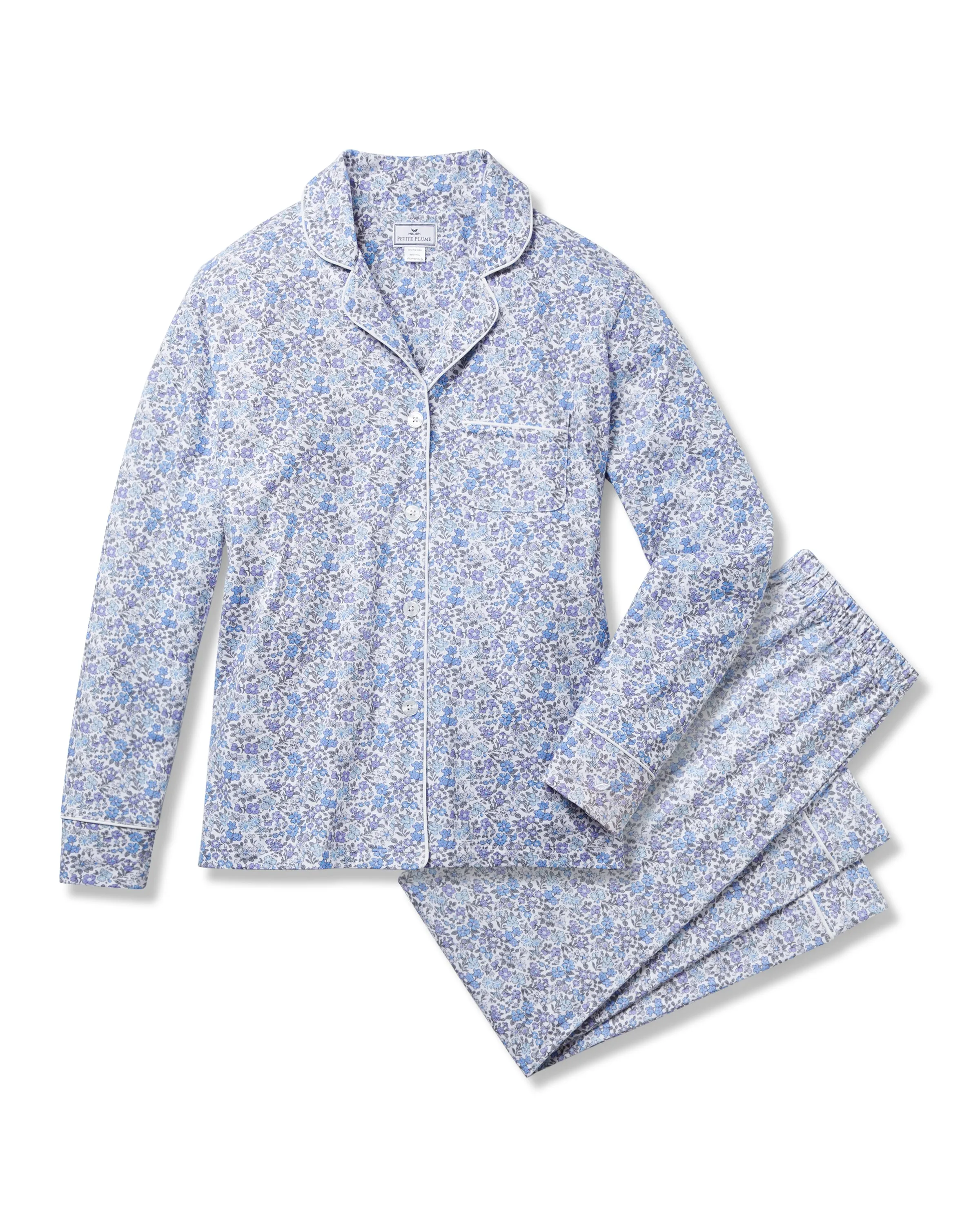 Women's Pima Pajama in Fleur d'Azur sold by Petite Plume